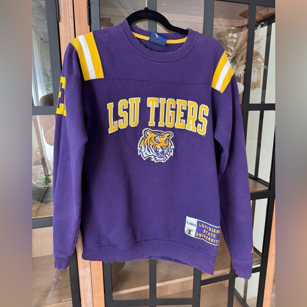 Vintage LSU Champions Crewneck Tigers Sweatshirt SEC Heritage embroidered patch - Picture 11 of 11